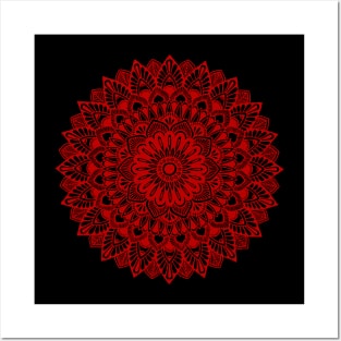 Mandala (red) Posters and Art